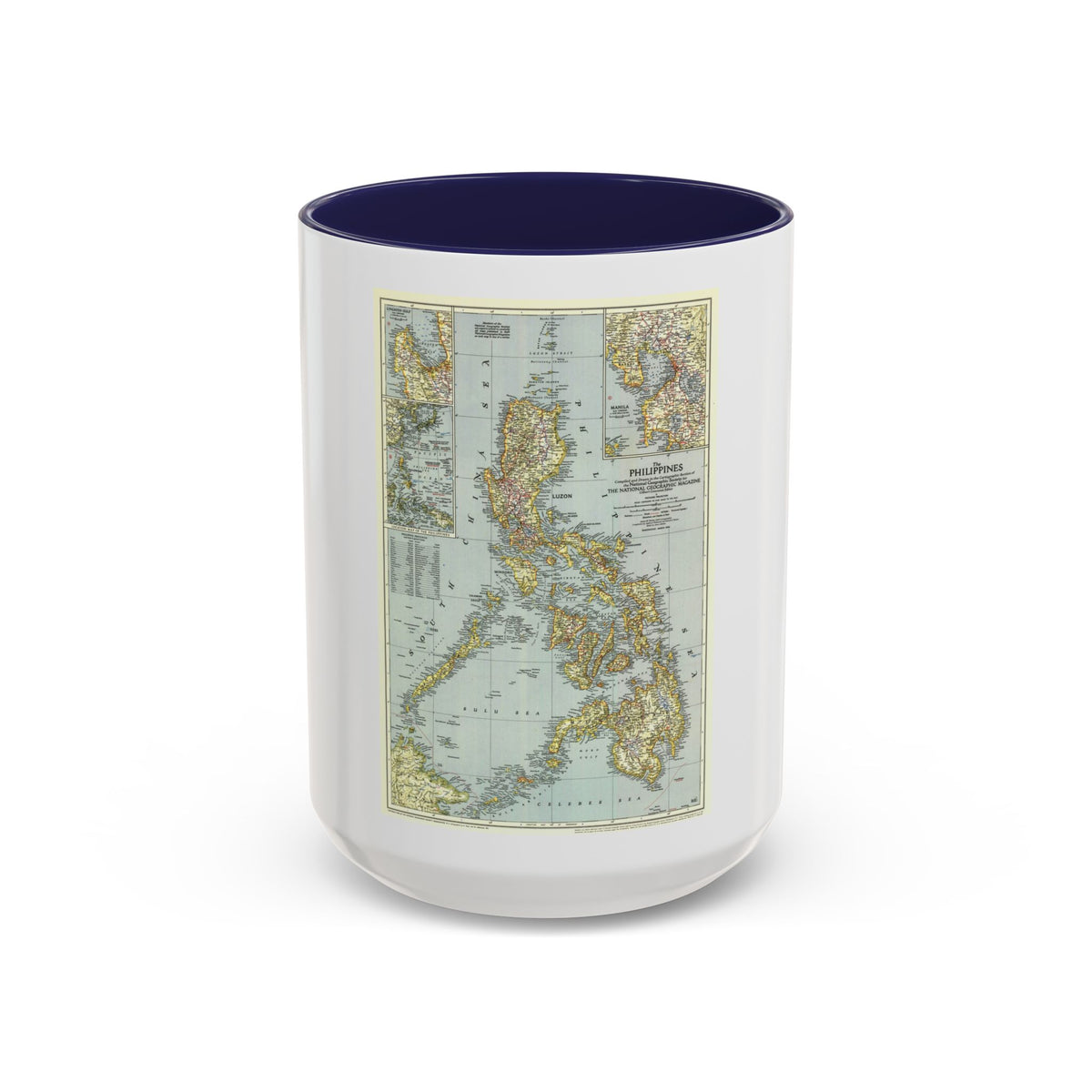 Philippines, The (1945) (Map) Accent Coffee Mug