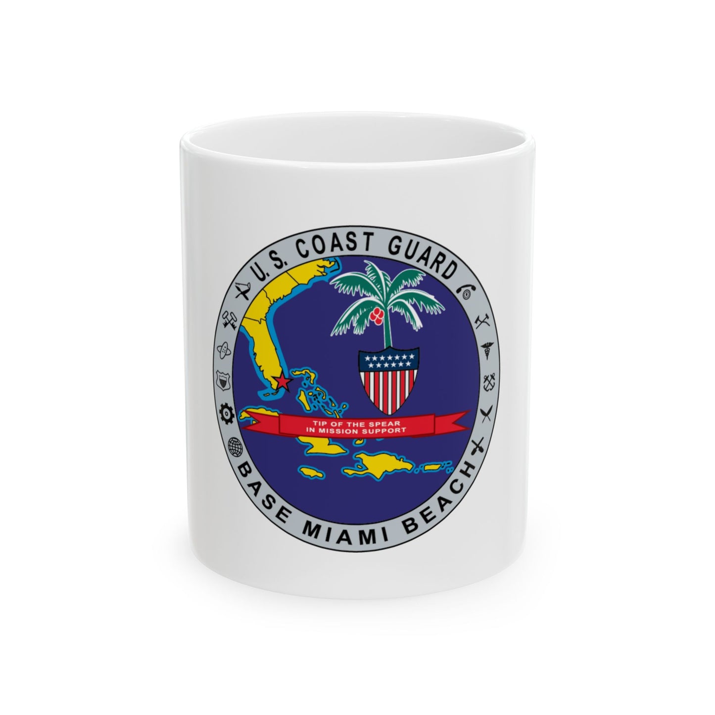 Base Miami Beach (U.S. Coast Guard) White Coffee Mug