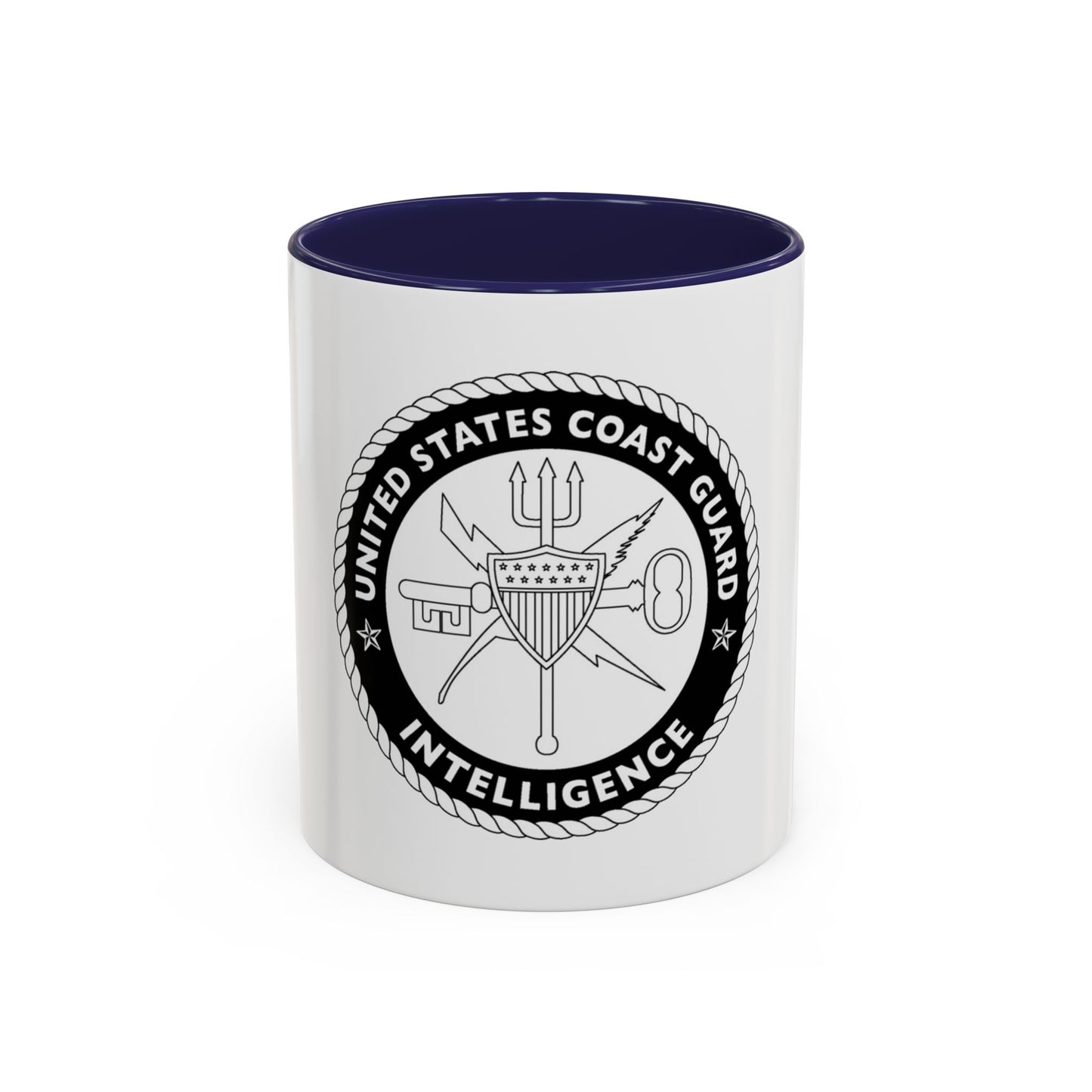USCG Intelligence 1 color (U.S. Coast Guard) Accent Coffee Mug