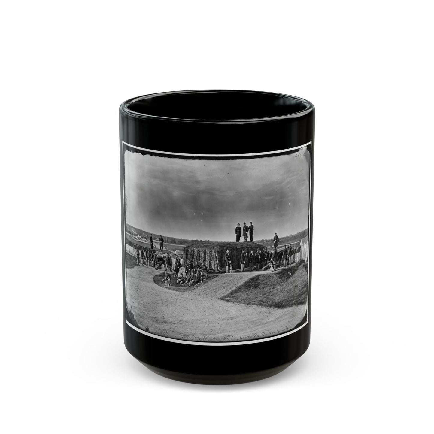 District Of Columbia. Detachment Of Company K, 3d Massachusetts Heavy Artillery, By Guns Of Fort Stevens (U.S. Civil War) Black Coffee Mug