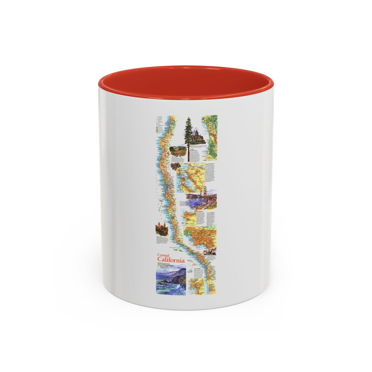 USA - Coastal California (1993) (Map) Accent Coffee Mug