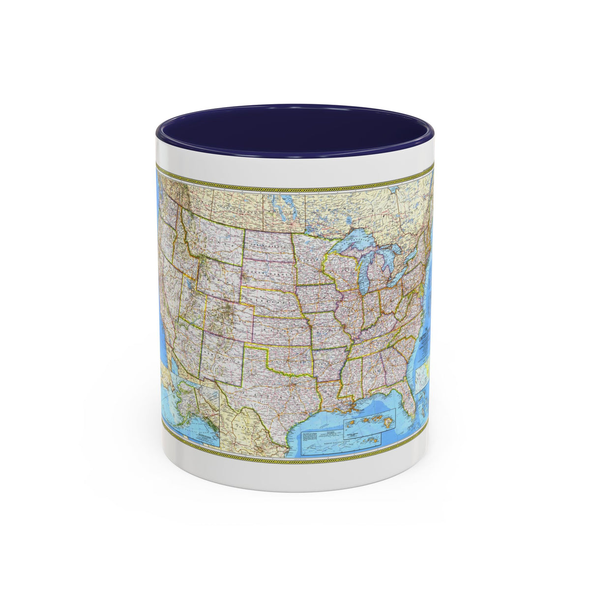 USA - The United States (1982) (Map) Accent Coffee Mug