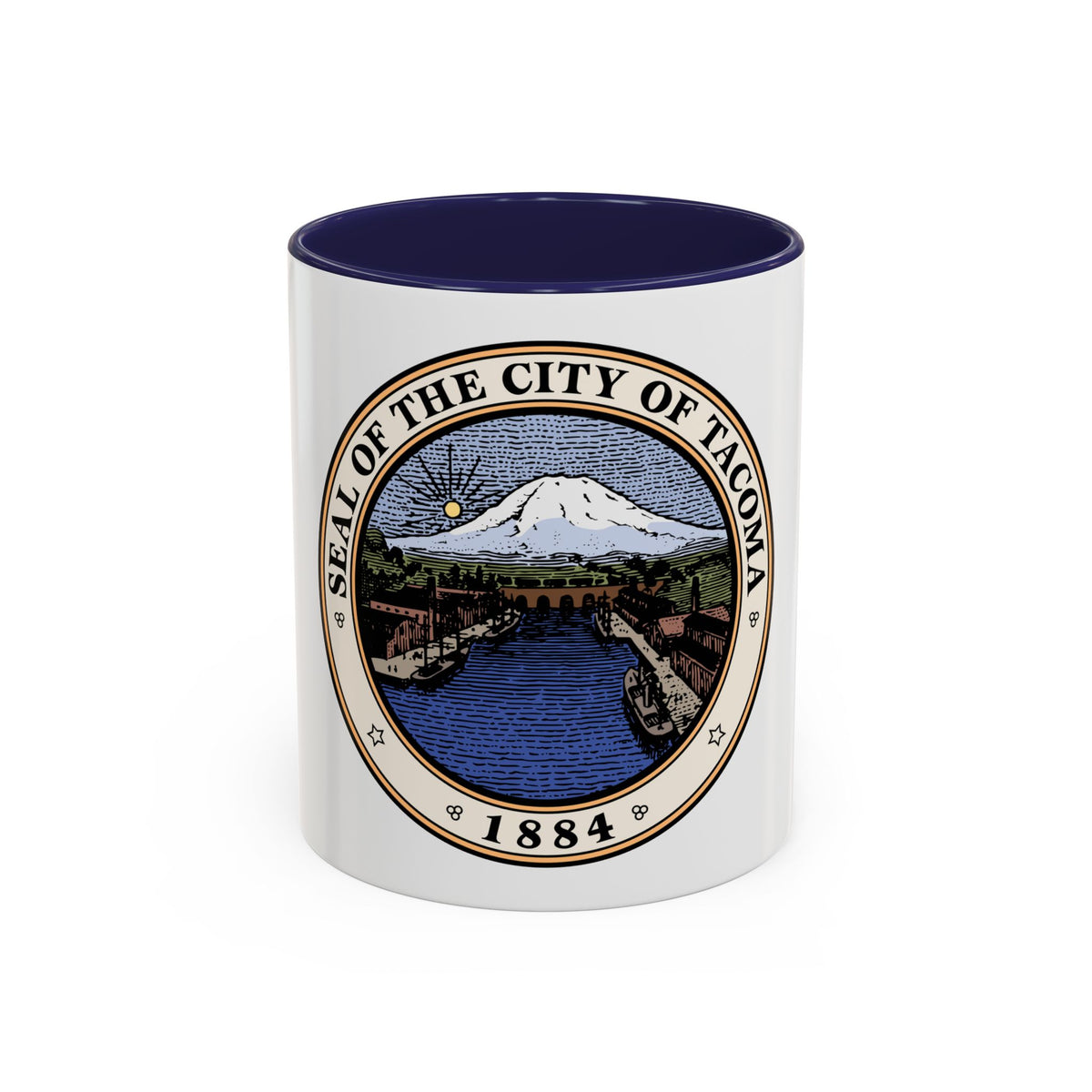 Seal of Tacoma WA - Accent Coffee Mug