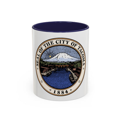 Seal of Tacoma WA - Accent Coffee Mug