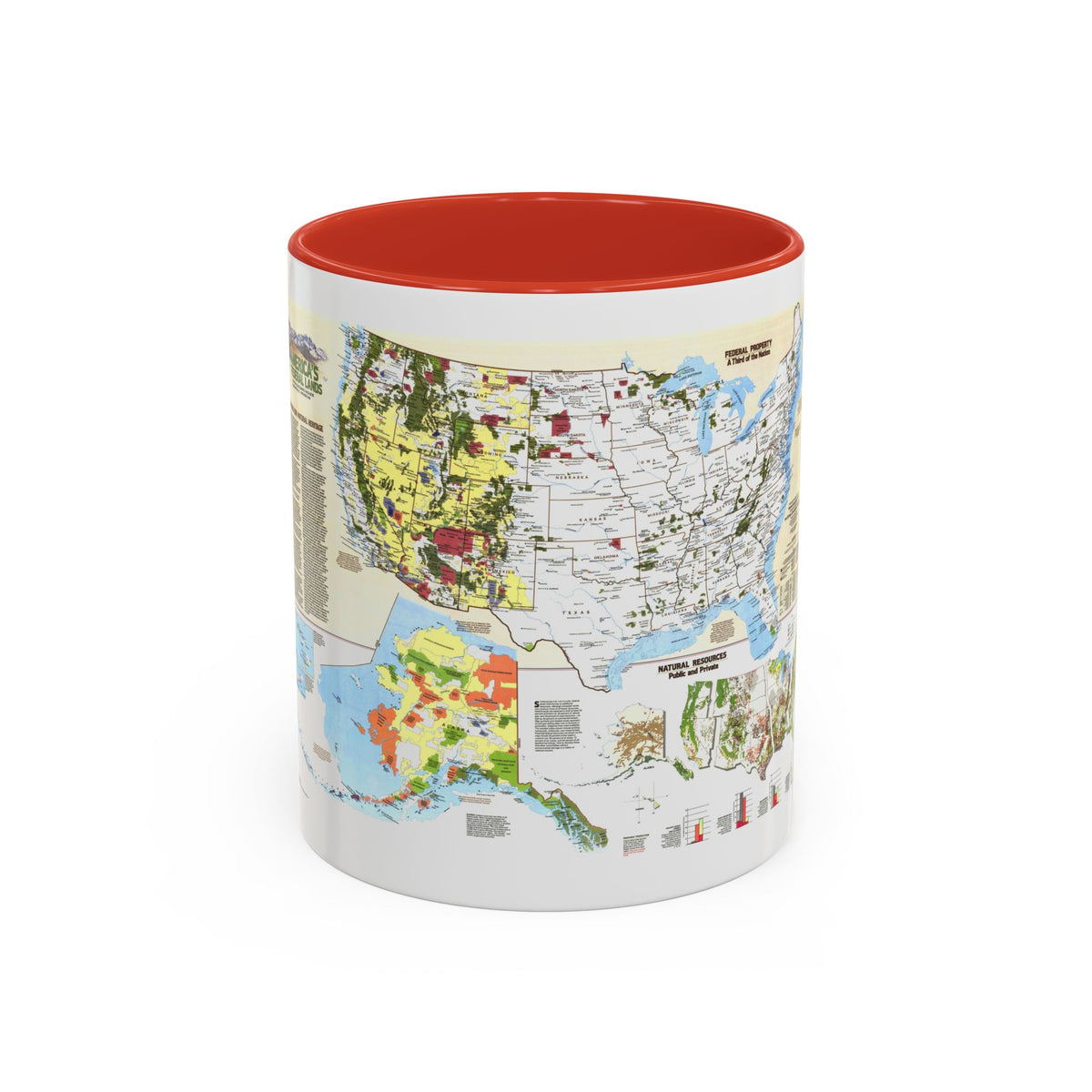 USA - America's Federal Lands (1982) (Map) Accent Coffee Mug