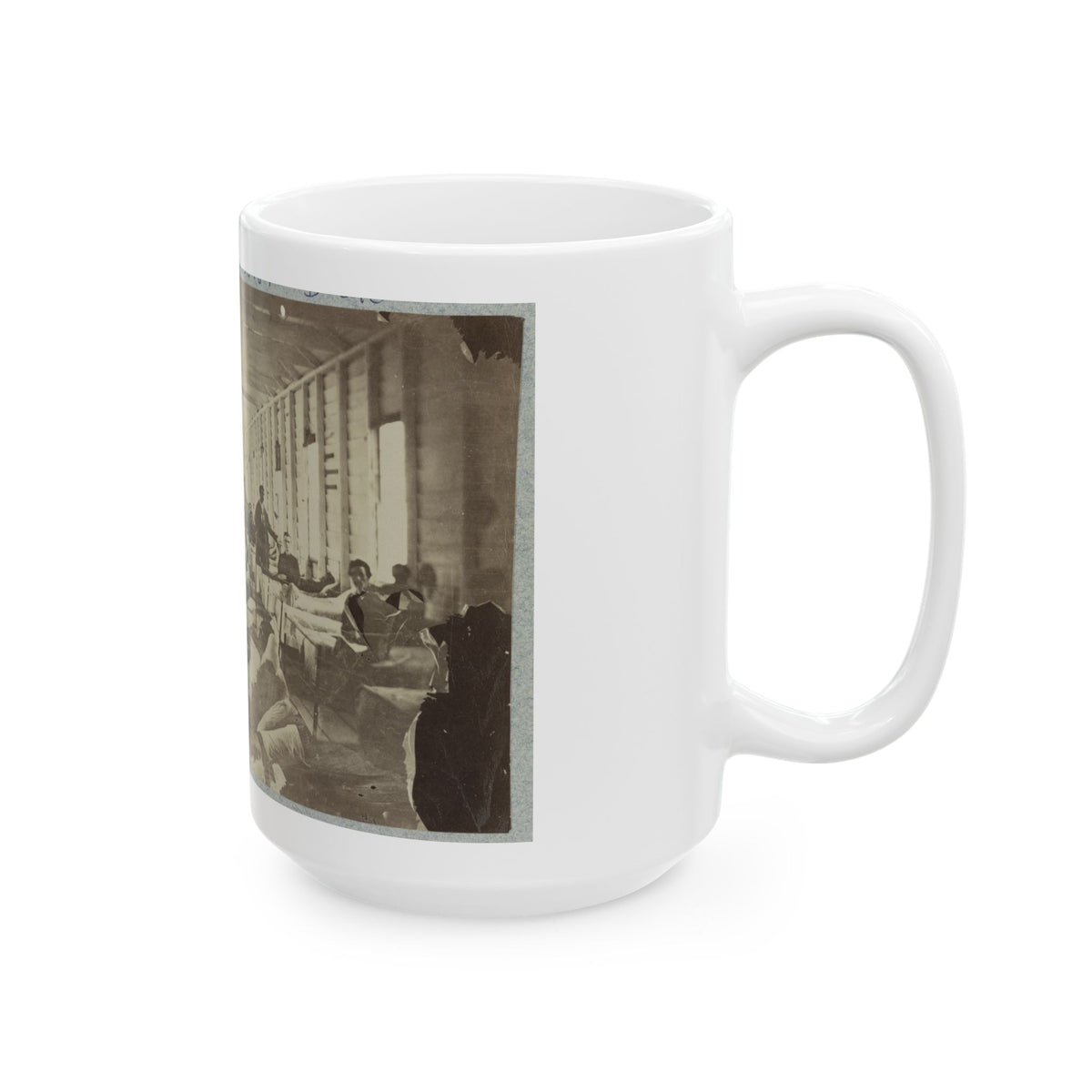 A Ward In Hospital At Convalescent Camp Near Alexandria, Va. (U.S. Civil War) White Coffee Mug
