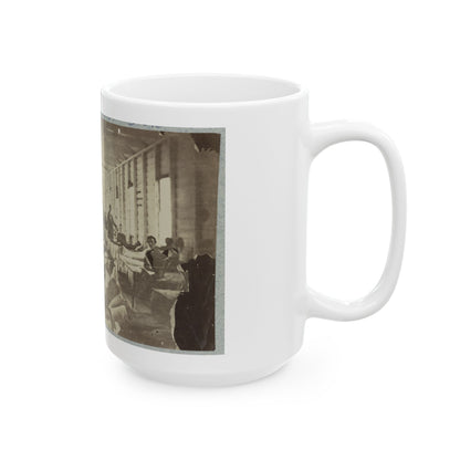 A Ward In Hospital At Convalescent Camp Near Alexandria, Va. (U.S. Civil War) White Coffee Mug