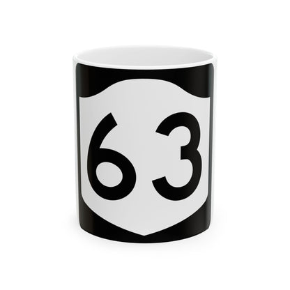 NY-63 (New York) (Road Sign) White Coffee Mug
