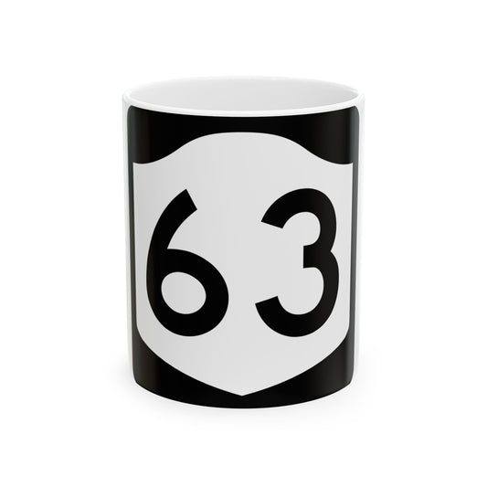 NY-63 (New York) (Road Sign) White Coffee Mug