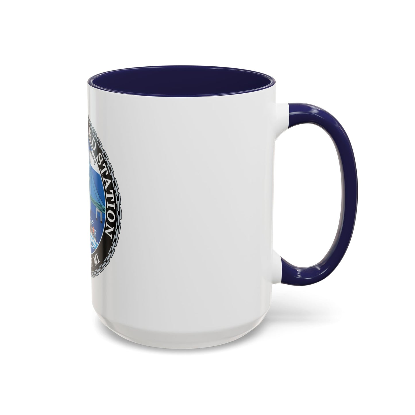 USCG Station St Ignace MI (U.S. Coast Guard) Accent Coffee Mug