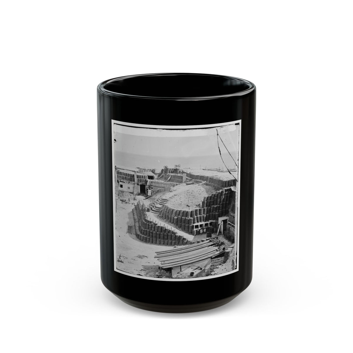 Charleston, S.C. Interior Of Fort Sumter With Gabions; Another View (U.S. Civil War) Black Coffee Mug
