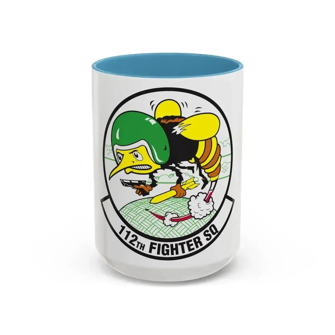 112th Fighter Squadron (U.S. Air Force) Accent Coffee Mug 15oz Light Blue - Go Mug Yourself