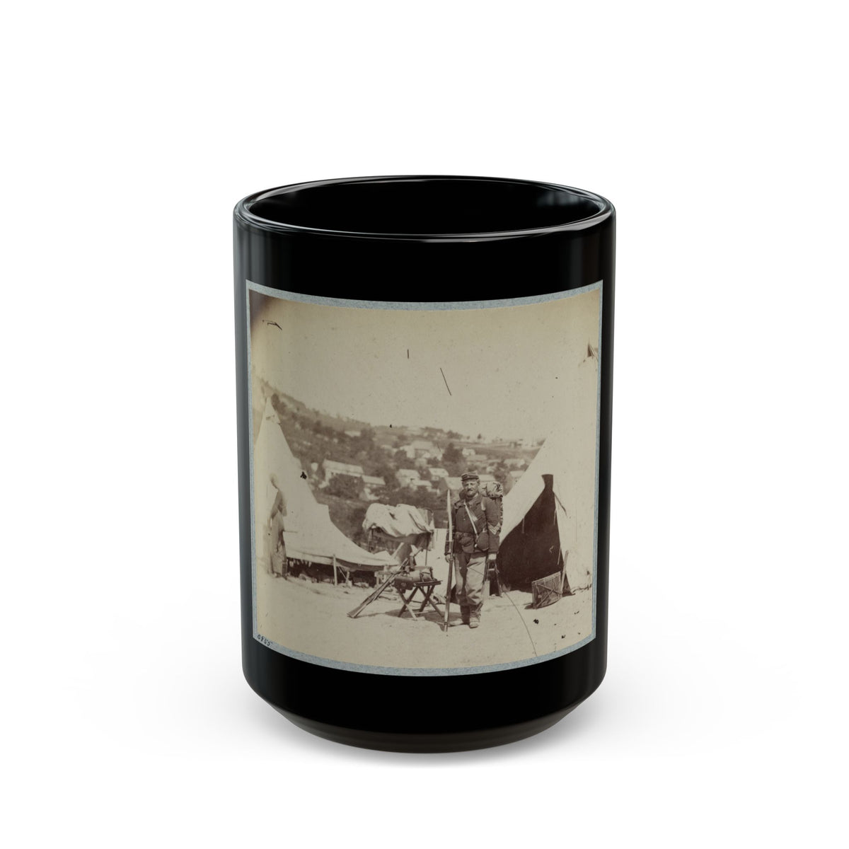 22d New York State Militia Near Harpers Ferry, Va., 1861 I.E.1862 028 (U.S. Civil War) Black Coffee Mug