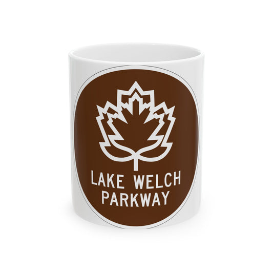 Lake Welch Pkwy Shield (New York) (Road Sign) White Coffee Mug