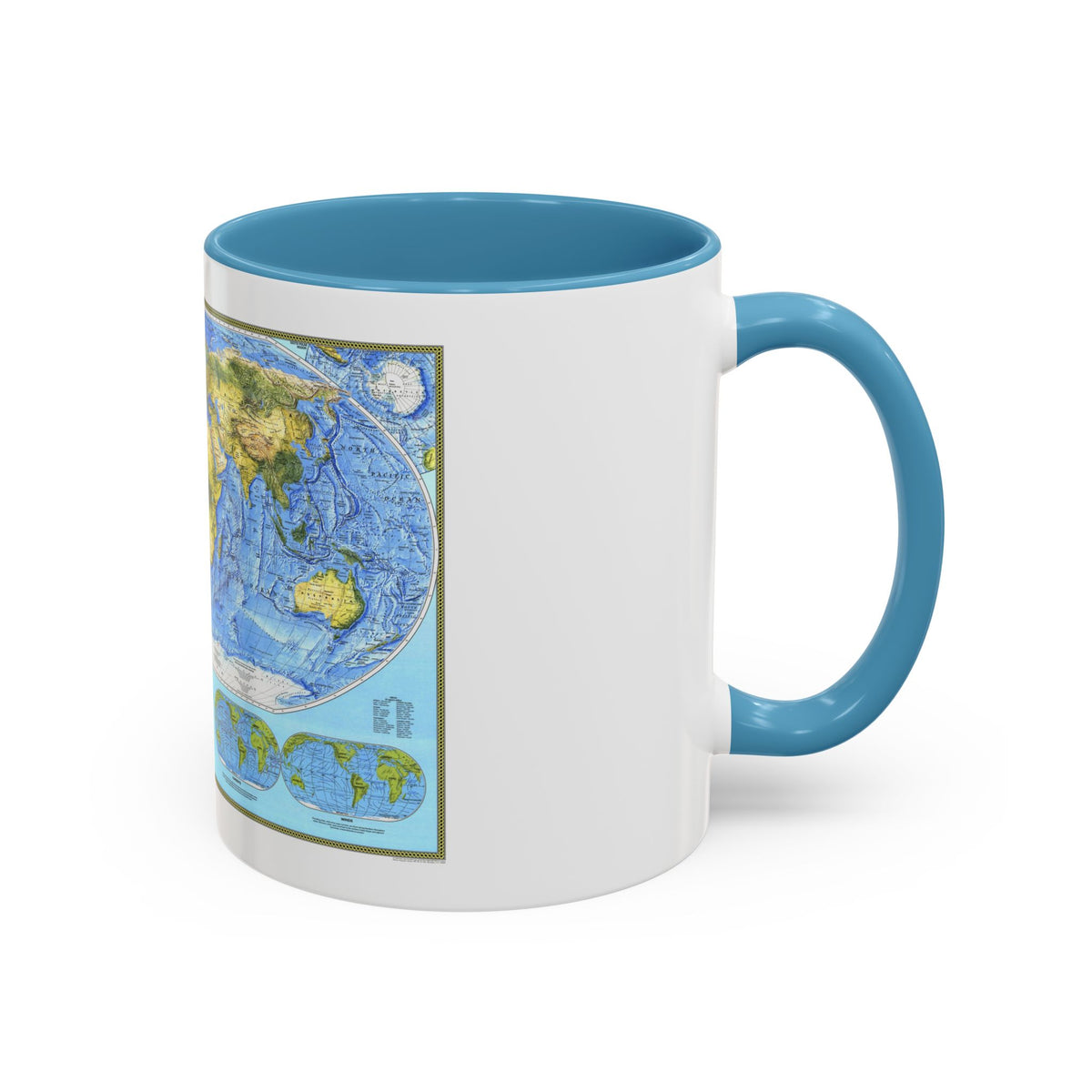 World Map - Physical (1994) (Map) Accent Coffee Mug