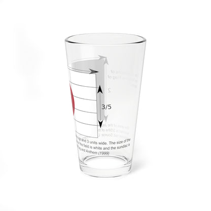 Construction sheet of the Japanese flag EN (Japan) Pint Glass 16oz