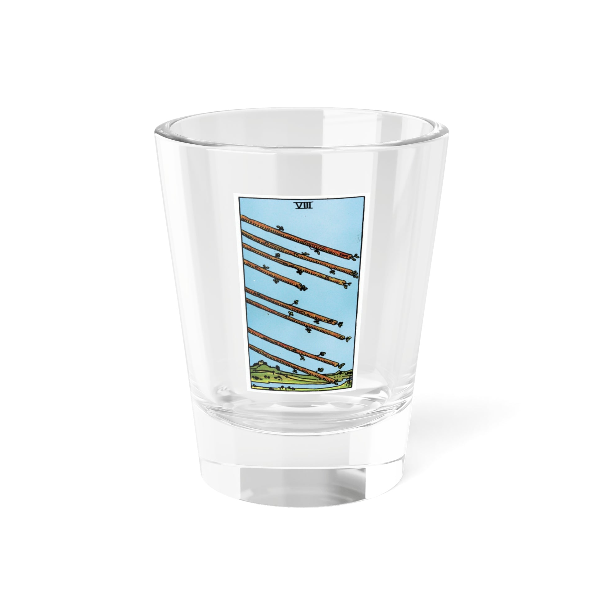 The 8 of Wands (Tarot Card) Shot Glass 1.5oz-1.5oz-Go Mug Yourself