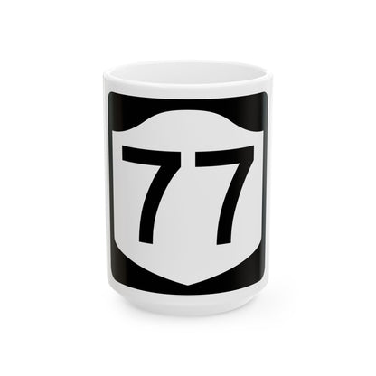 NY-77 (New York) (Road Sign) White Coffee Mug