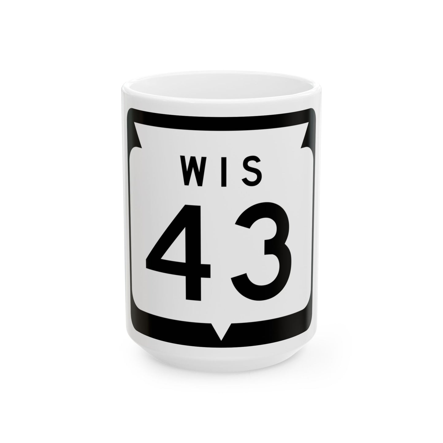 WIS 43 1970 (Wisconsin) (Road Sign) White Coffee Mug-15oz-Go Mug Yourself