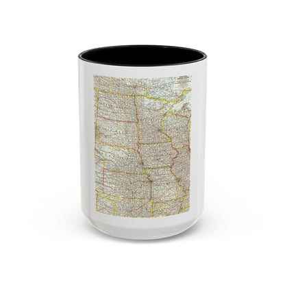 USA - North Central (1958) (Map) Accent Coffee Mug