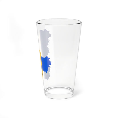 Flag-map of Kiev Oblast (Ukraine) Pint Glass 16oz