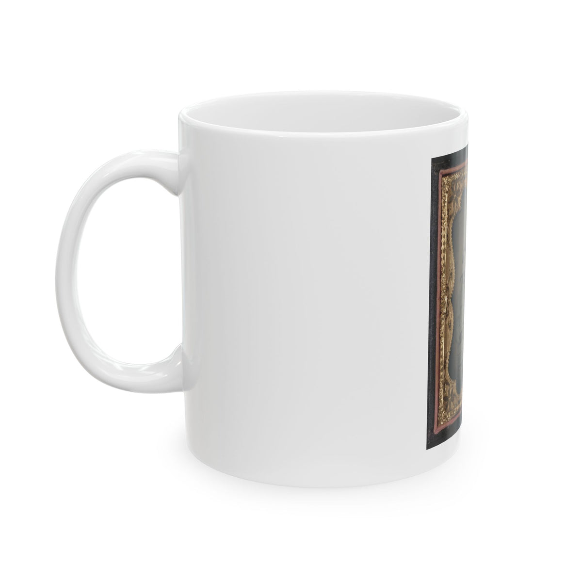 Three Unidentified Soldiers In Confederate Artillerymen Uniforms (U.S. Civil War) White Coffee Mug