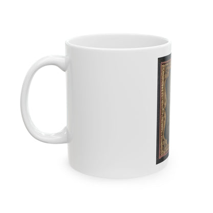 Three Unidentified Soldiers In Confederate Artillerymen Uniforms (U.S. Civil War) White Coffee Mug