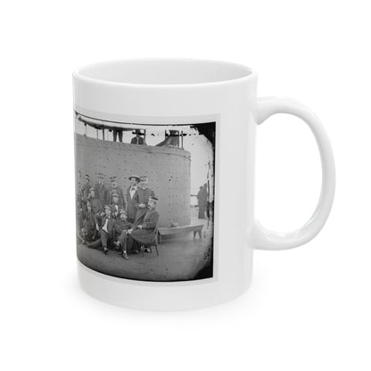 James River, Va. Officers Of The U.S.S. Monitor Grouped By The Turret (U.S. Civil War) White Coffee Mug