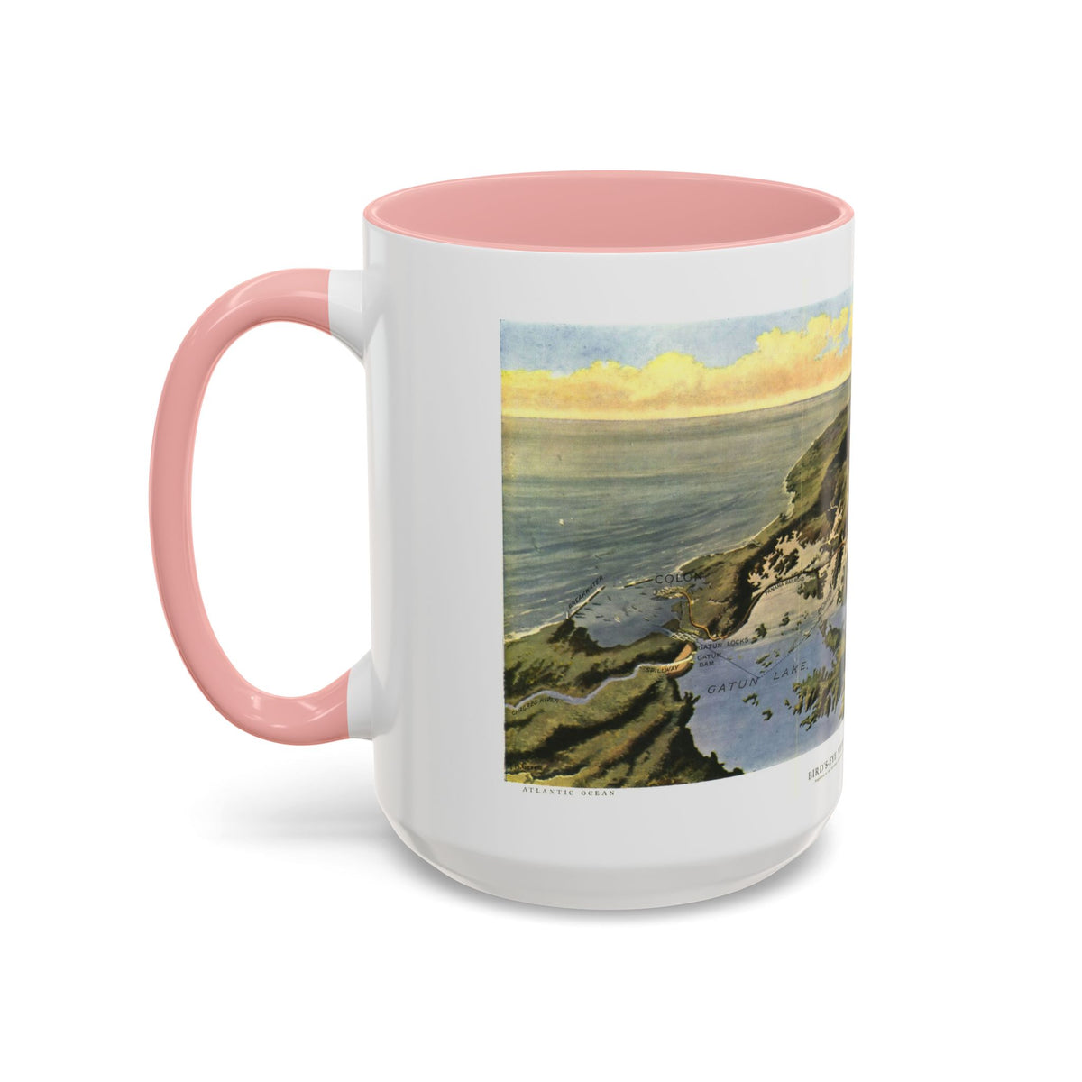 Central America - Panama Canal (1912) (Map) Accent Coffee Mug
