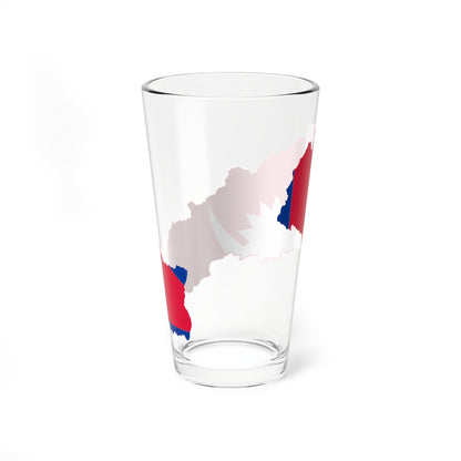 Flag map of Nepal (Nepal) Pint Glass 16oz