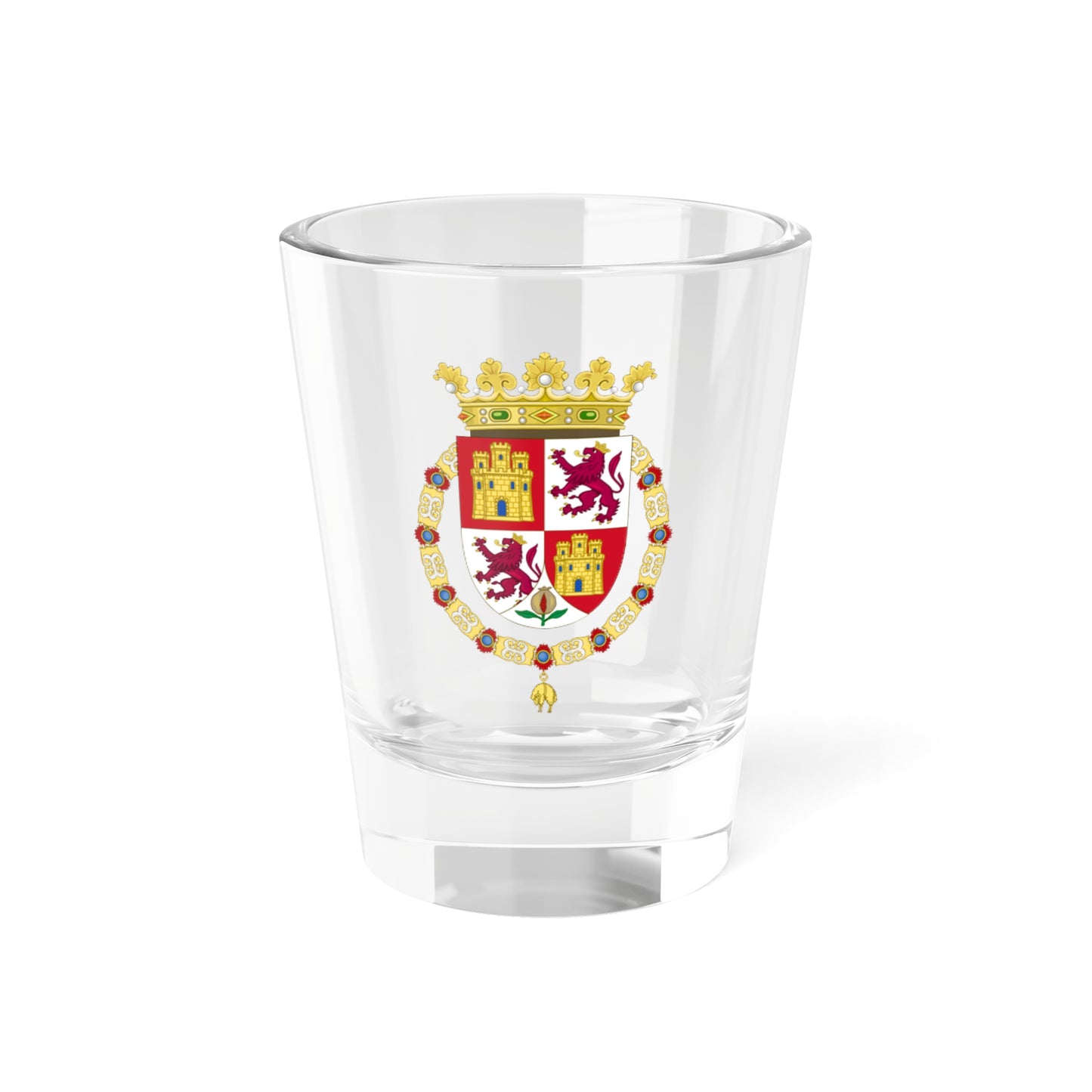 Lesser Royal Coat of Arms of Spain c.1504-1580 (Spain) (Coat of Arms) Shot Glass 1.5oz