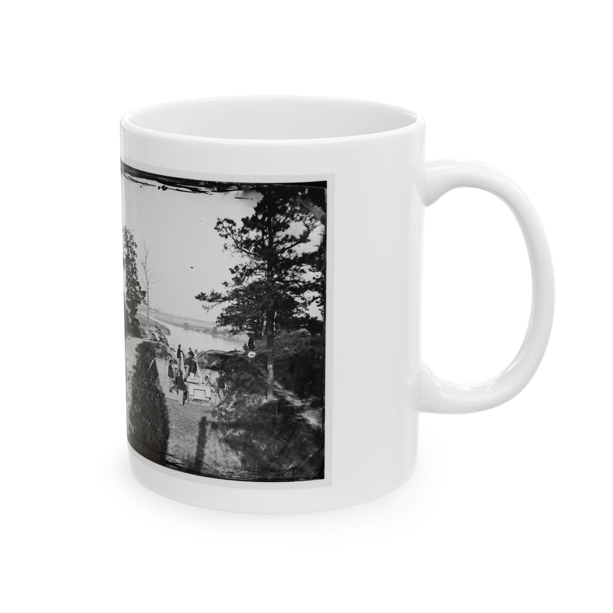 James River, Va. Confederate Gun In Battery Brooks (U.S. Civil War) White Coffee Mug