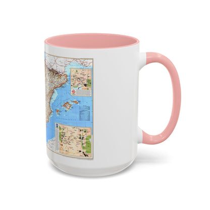 Spain and Portugal (1998) (Map) Accent Coffee Mug