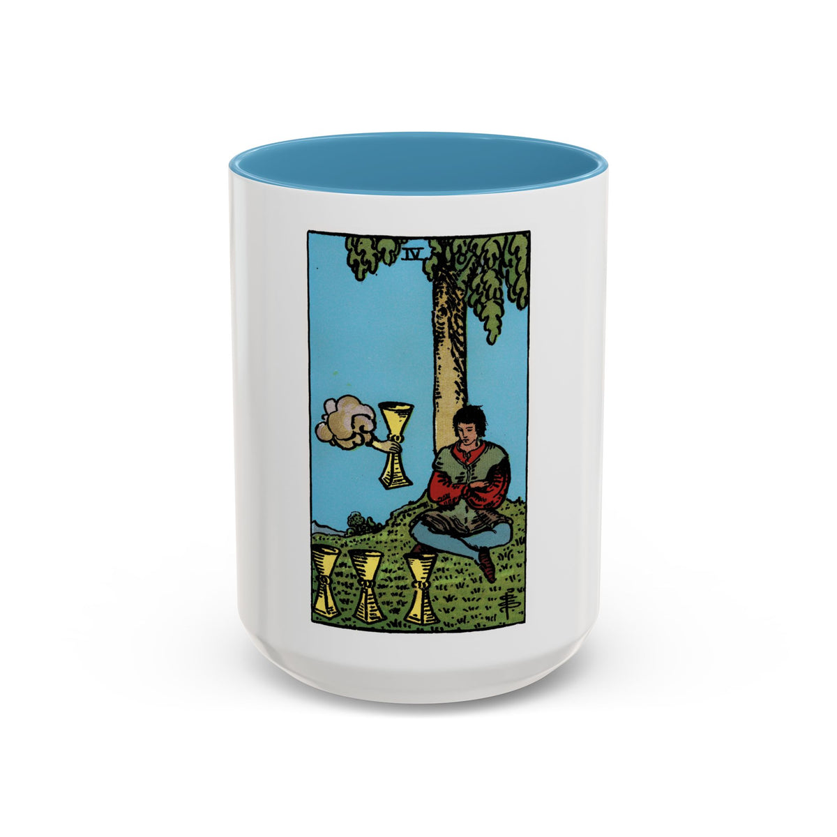 The 4 of Cups (Tarot Card) Accent Coffee Mug