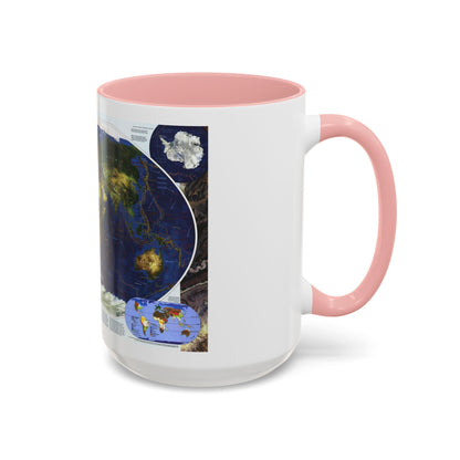 World Map - Physical Earth 1 (1998) (Map) Accent Coffee Mug
