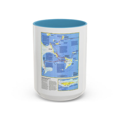 Americas - Threading the Island (1986) (Map) Accent Coffee Mug