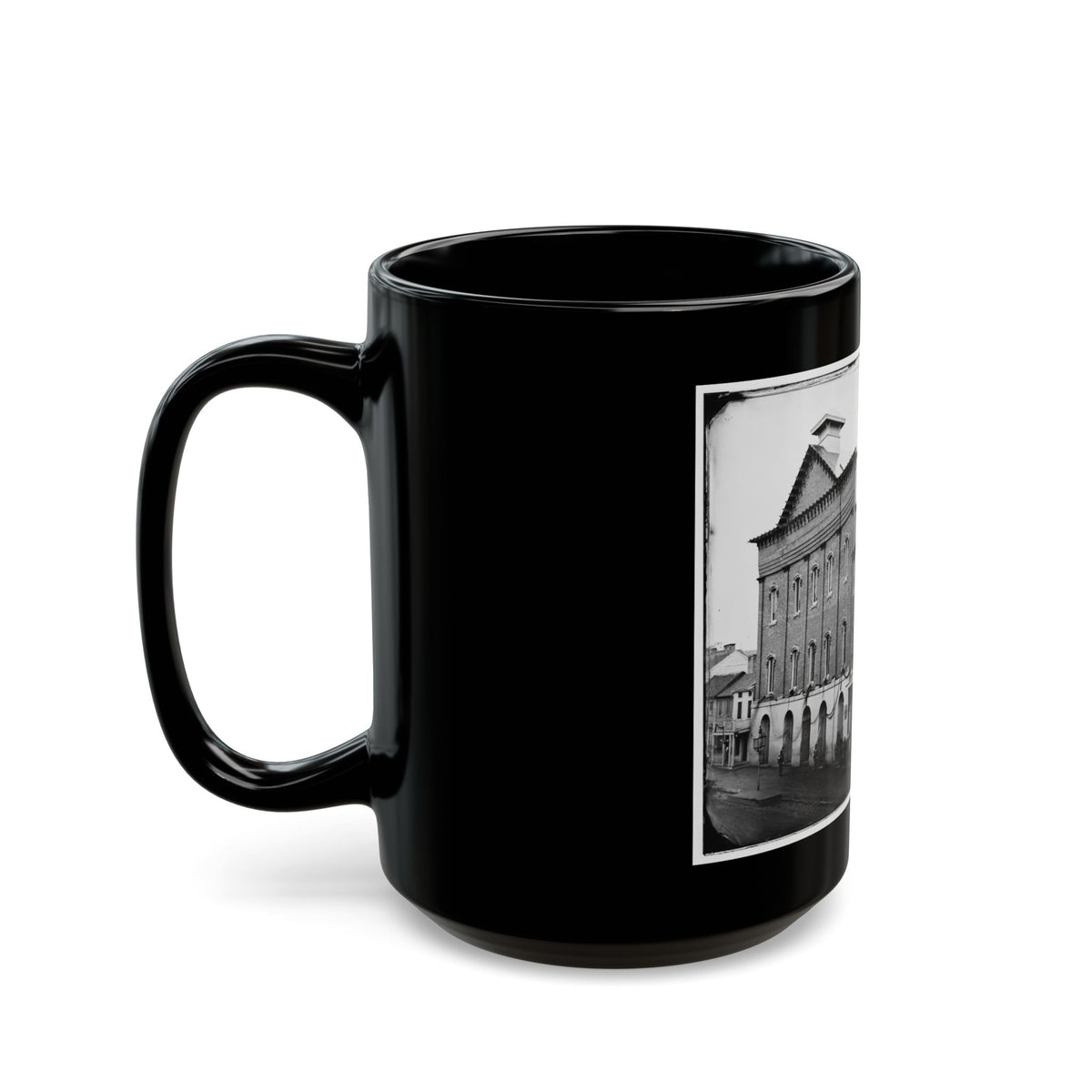 Washington, D.C. Ford's Theater With Guards Posted At Entrance And Crepe Draped From Windows (U.S. Civil War) Black Coffee Mug