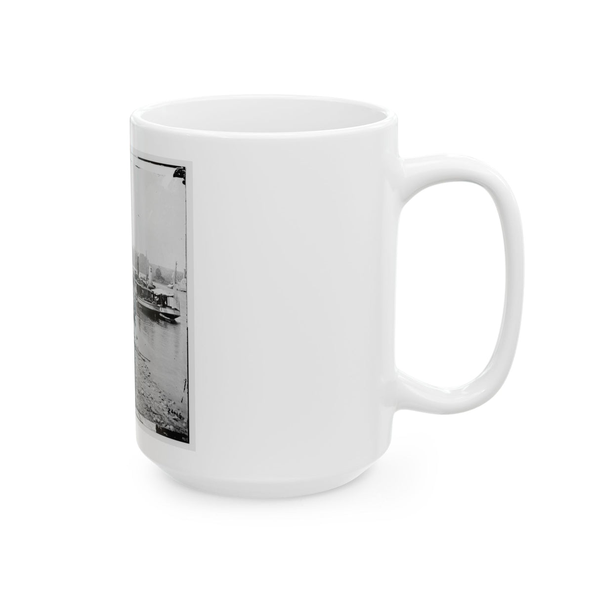 Deep Bottom, Va., Vicinity.  Transport Linda Of Philadelphia And A Monitor (Onondaga ) On The James (U.S. Civil War) White Coffee Mug