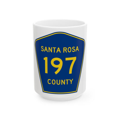 Santa Rosa County 197 (Florida) (Road Sign) White Coffee Mug