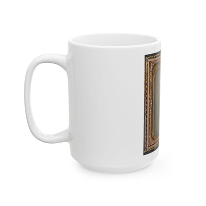 Unidentified Soldier In Confederate Lieutenant's Uniform And Eagle Belt Plate (1) (U.S. Civil War) White Coffee Mug