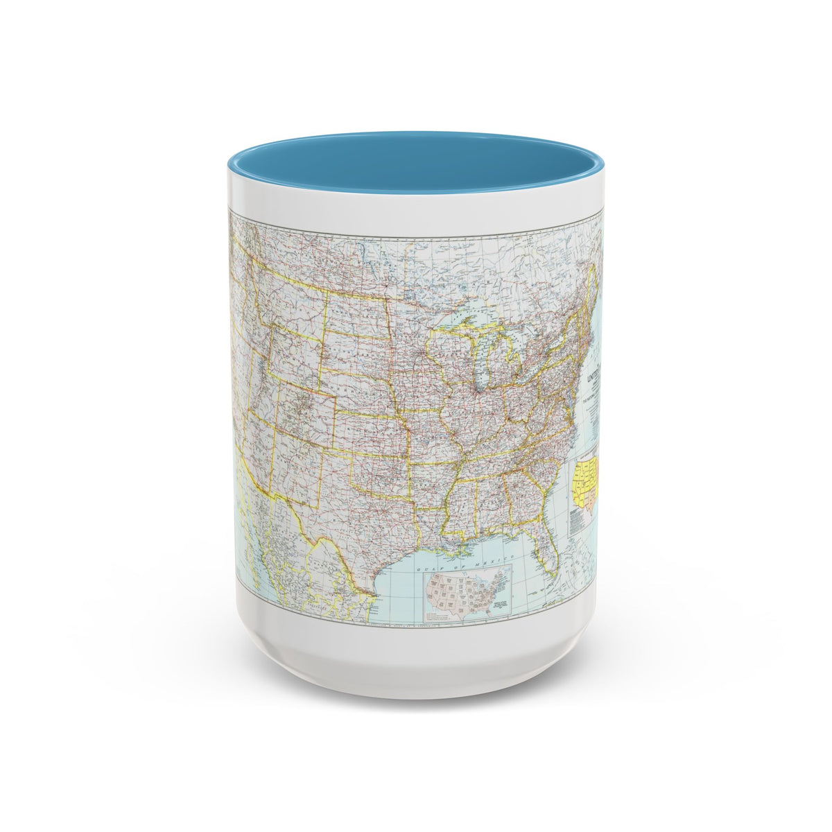 USA - The United States (1940) (Map) Accent Coffee Mug