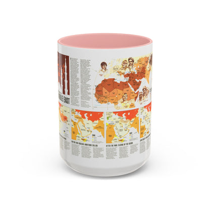 Middle East - Two Centuries of Conflict (1980) (Map) Accent Coffee Mug