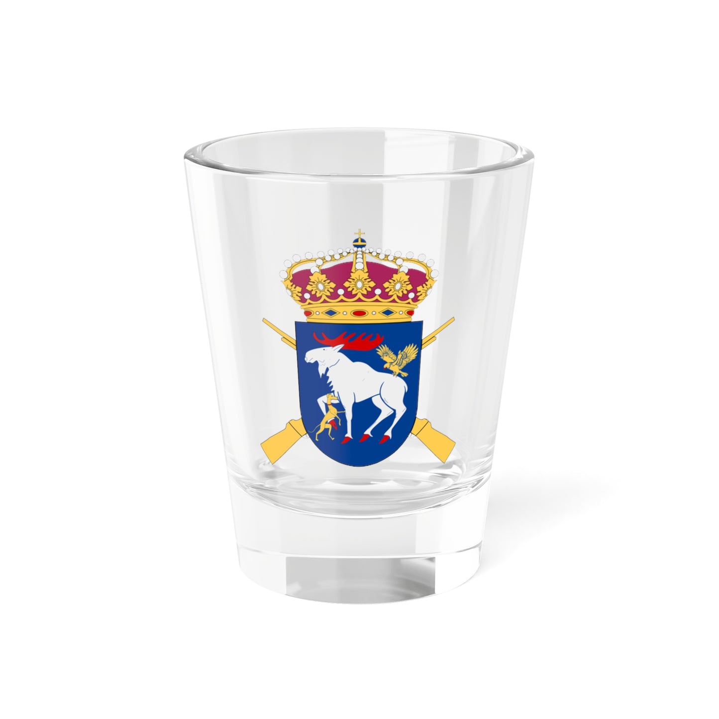 Jämtlands fältjägarregemente vapen (Sweden) (Coat of Arms) Shot Glass 1.5oz