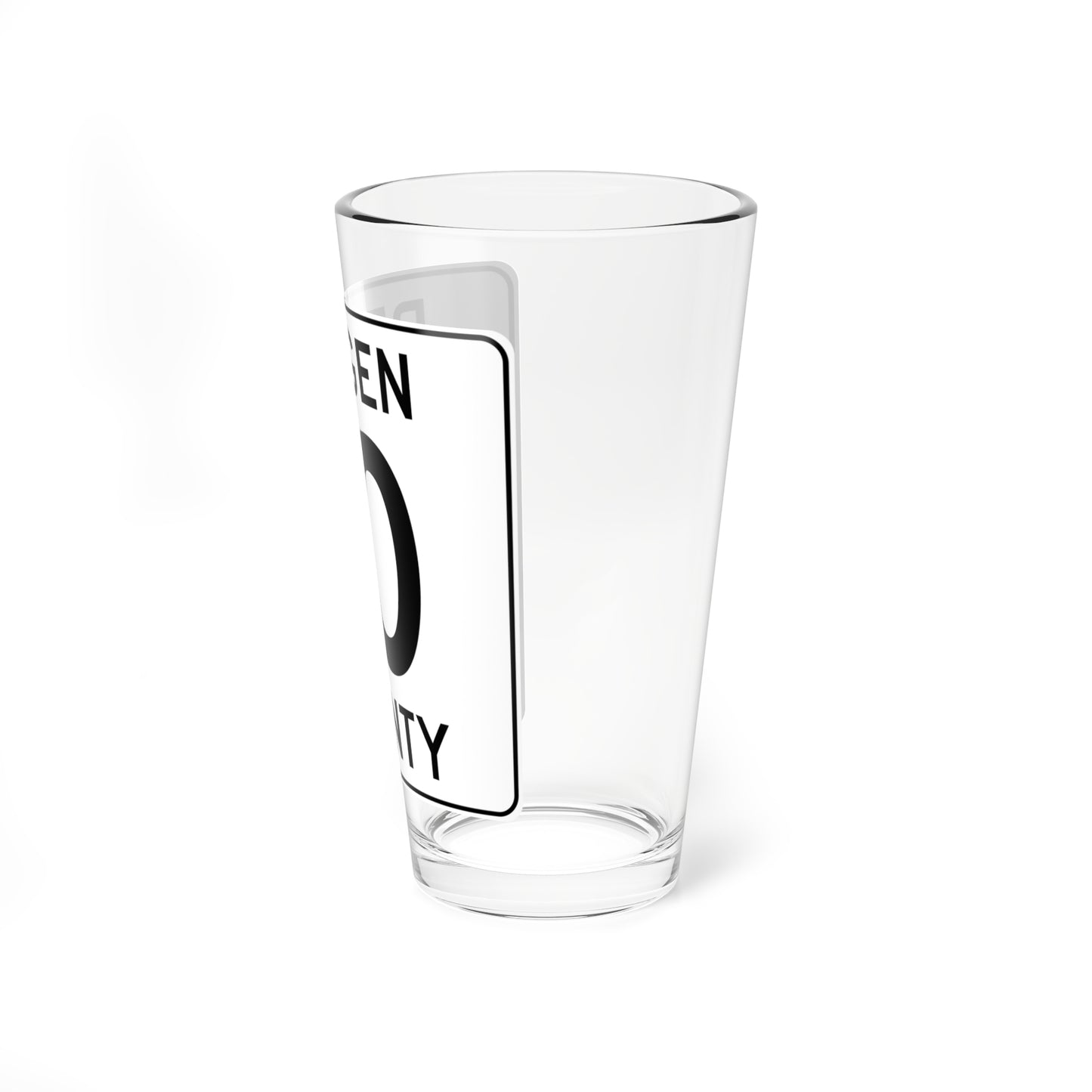 Bergen County 10 (New Jersey) (Road Sign) Pint Glss 16oz