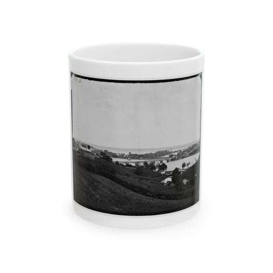 Washington, D.C. View From Georgetown Heights, With Aqueduct Bridge And Mason's Island (U.S. Civil War) White Coffee Mug