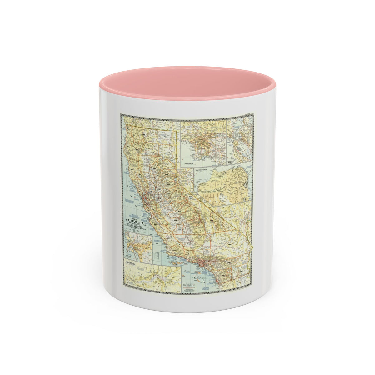 USA - California (1954) (Map) Accent Coffee Mug