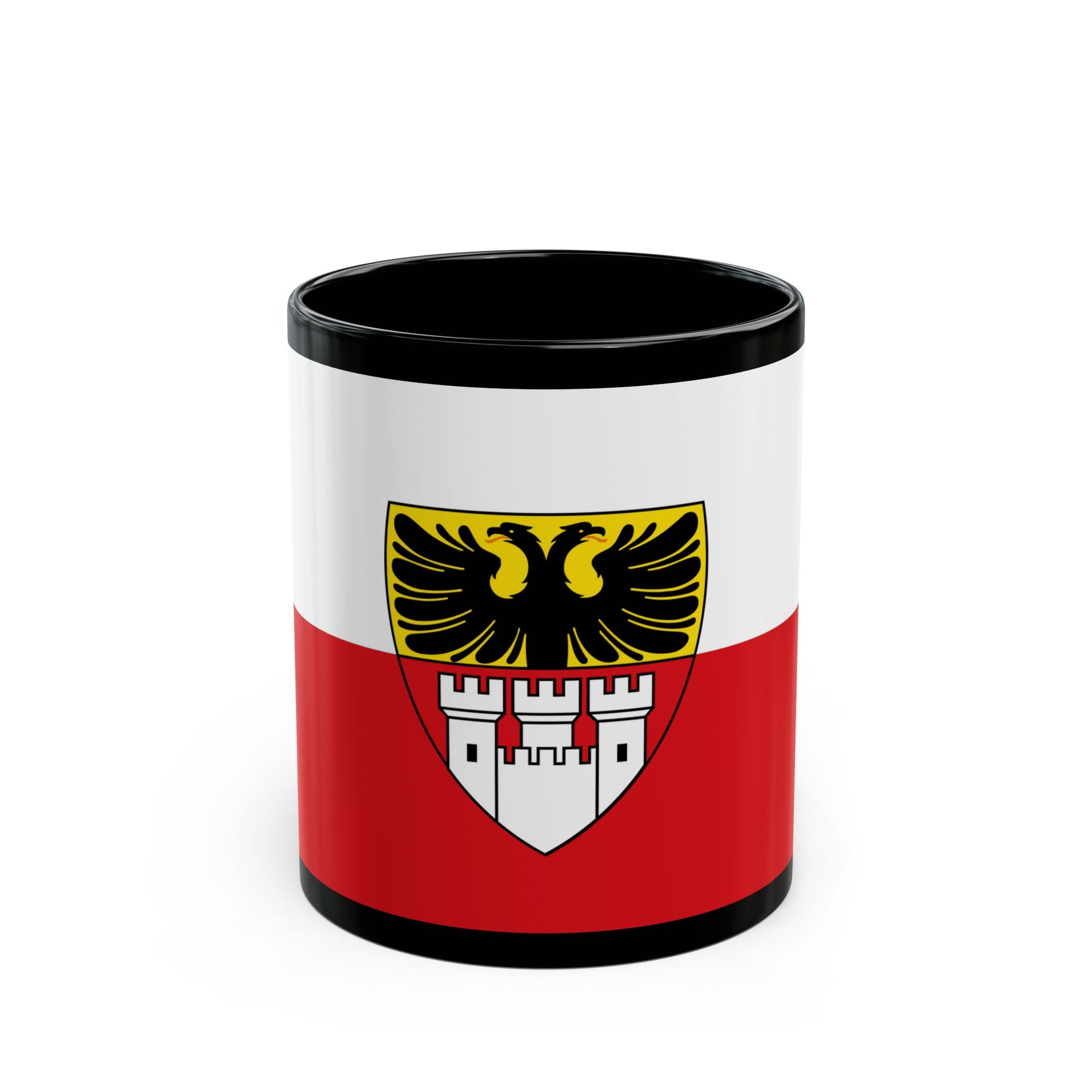 Flag of Duisburg mit Wappen Germany - Black Coffee Mug-11oz-Go Mug Yourself