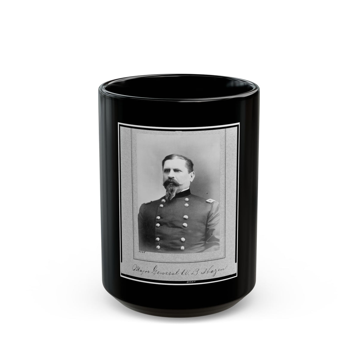 Major General W.B. Hazen, Half-Length Portrait, Facing Left (U.S. Civil War) Black Coffee Mug