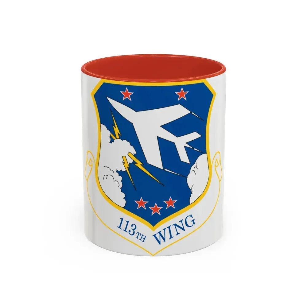 113th Wing (U.S. Air Force) Accent Coffee Mug 11oz Red - Go Mug Yourself