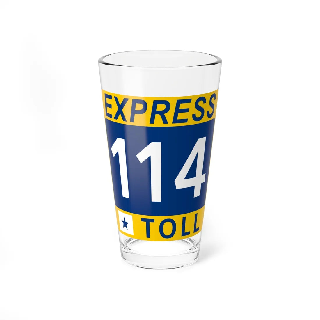 114 Express Lane free (Texas) (Road Sign) Pint Glass 16oz 16oz - Go Mug Yourself